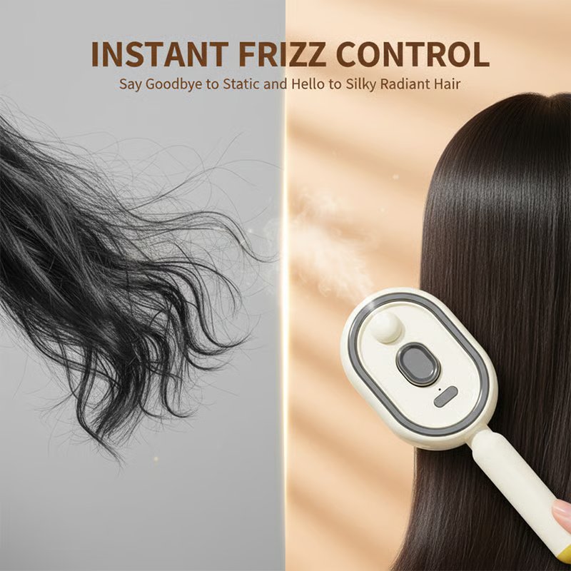 Instant frizz control before and after